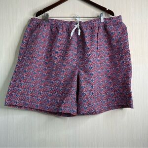 Southern Proper Navy & Red Golf Print Swim Shorts Elastic Drawstring XXL